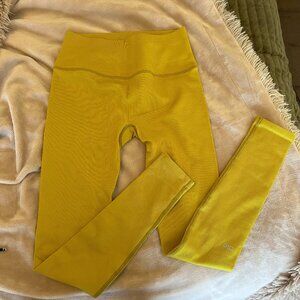 ALO Mustard Yellow Ribbed Leggings